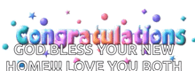 congratulations god bless your new home i love you both on a white background