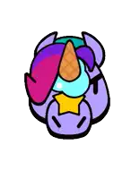 a cartoon of a unicorn with an ice cream cone in its nose