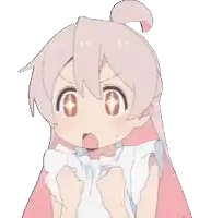 a girl with a surprised look on her face is wearing a white shirt