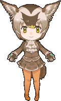 a cartoon drawing of a girl with a bird head