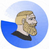 a cartoon drawing of a man with a beard and mustache