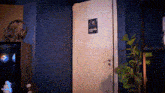 a white door has a sticker on it that says ' a ' on it