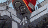 a cartoon drawing of a building being destroyed