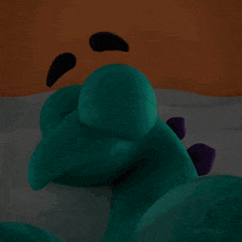 a close up of a cartoon character 's face