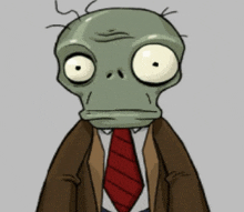 a cartoon of a zombie in a suit and tie