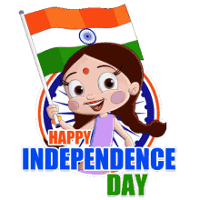 happy independence day chutki chhota bheem carrying indian flag independence day greetings