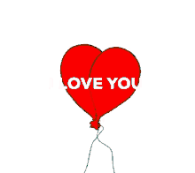 downsign i love you love heart balloons
