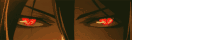 a close up of a person 's red eyes with a heart shaped pupil .
