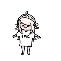 a drawing of a girl wearing a white shirt that says epic