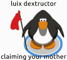 Luix Dextructor Club Penguin GIF - Luix Dextructor Club Penguin Flag GIFs