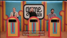a group of men are playing a game called game ager