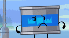 a cartoon character with a sad face on it
