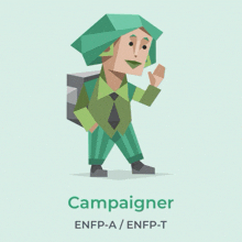 an illustration of a person with the name campaigner