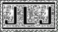 a black and white image of a stamp with the letter l in the middle .