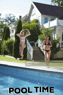 Swimming Pool Mother And Daughter GIF