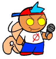 a cartoon character is holding a microphone in his hand