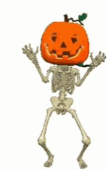 Pumpkin Head Skeleton GIF