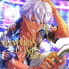 a picture of a man with the words mammon loves abi written on it