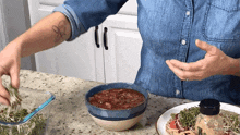 Putting Sprouts In The Soup Jill Dalton GIF - Putting Sprouts In The Soup Jill Dalton The Whole Food Plant Based Cooking Show GIFs