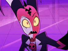 a close up of a cartoon character with a skull on his chest