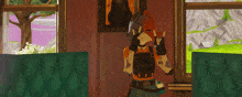 a cartoon character is giving a peace sign