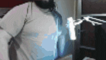 a blurred image of a man with a beard