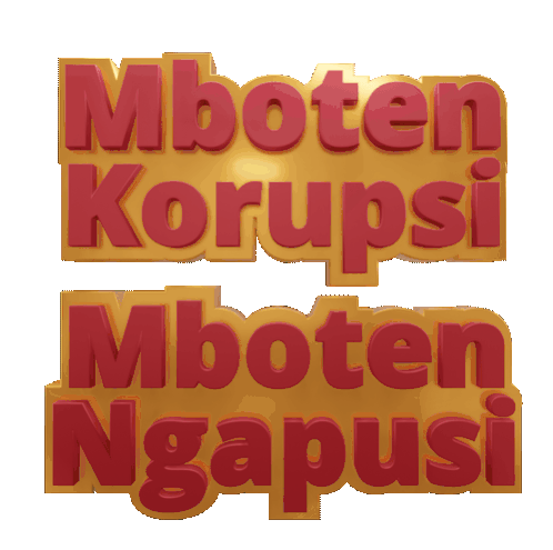Jateng Mboten Korupsi Sticker - Jateng Mboten Korupsi Jawa Tengah Stickers