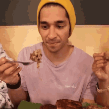 eating wil dasovich having a meal lunch out devouring food