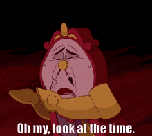 look at the time its late cogsworth beauty and the beast disney