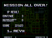a video game screen says mission all over