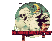 Humanharvest407 Skeleton Sticker - Humanharvest407 Skeleton Logo Stickers