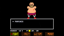 a pixel art of a man with the word papenis on it