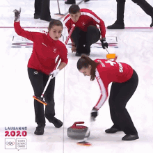 curling youth olympic games sliding sweeping excuse me