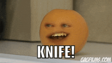 Knife Annoying Orange GIF - Knife Annoying Orange Quotes GIFs