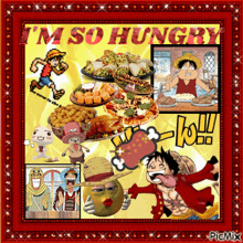 a collage of images with the words " i 'm so hungry "