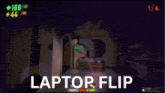 a laptop flip game is being played on a screen