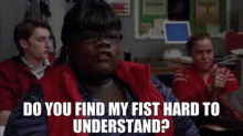 Glee Cameo GIF - Glee Cameo Do You Find My Fist Hard To Understand GIFs