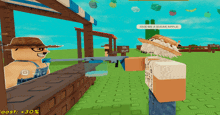 a man in a cowboy hat is talking to another man in a video game asking him to give him a sugar apple