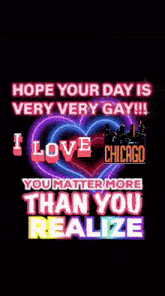 a poster that says " hope your day is very very gay "