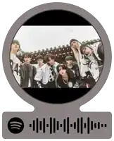 a picture of a group of young men with a spotify code below it