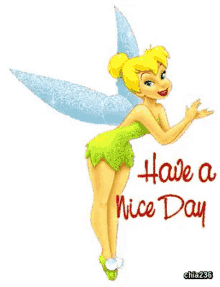 have a nice day tinkerbell best wishes for a nice day good afternoon good morning happy sunday