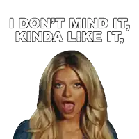 a blonde woman with a surprised look on her face says " when he goes too far "