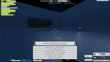 a screenshot of a video game shows the most damage dealt