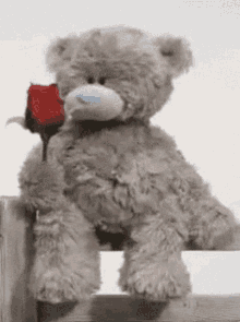 Tatty Bear With Rose I Love You GIF - Tatty Bear With Rose I Love You With Love GIFs