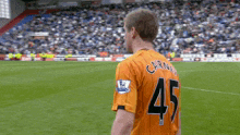 a soccer player with the number 45 on his back