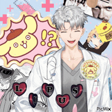 a man in a lab coat with a badge that says otsukare