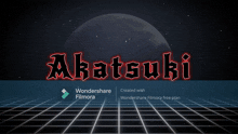 the word akatsuki that is on a blue background
