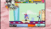 a computer screen shows a video game with a man holding a gun