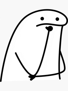 a black and white drawing of a stick figure with a stick in its mouth .