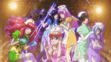 a group of anime nurses are posing for a picture together